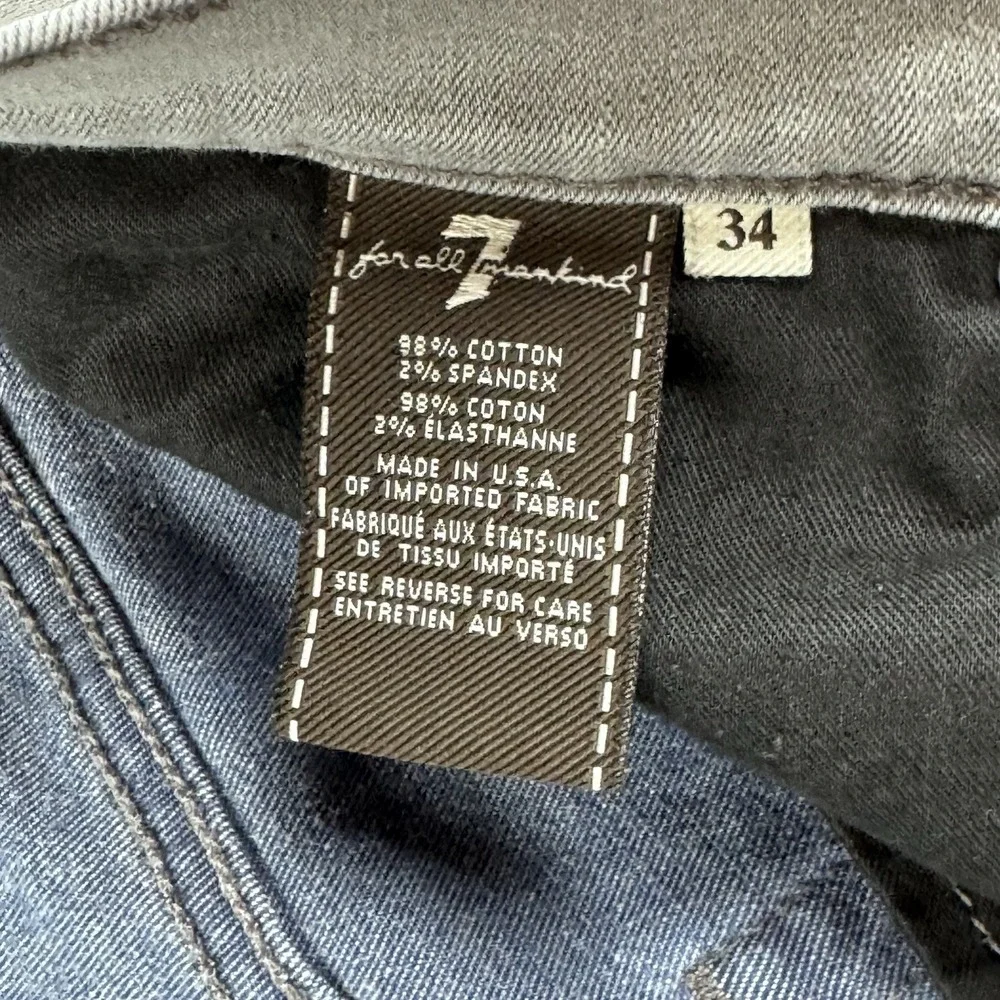 7 for All Mankind Men's Standard Straight Leg Button Fly Jeans Size 34 X 33 Gray